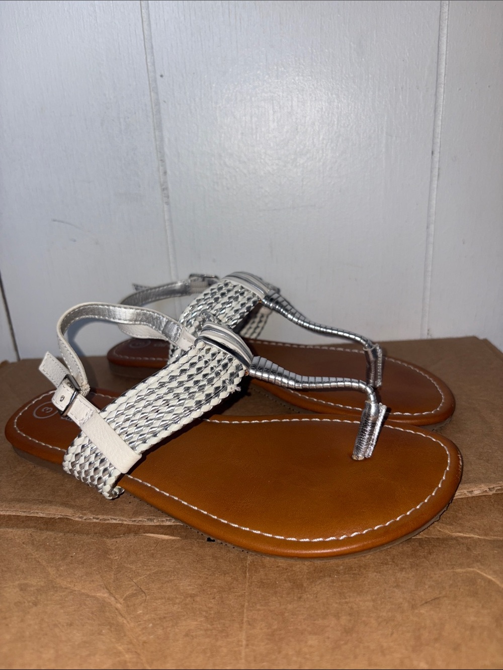 Cat&Jack Braided T-Strap Sandals for Girls size 3